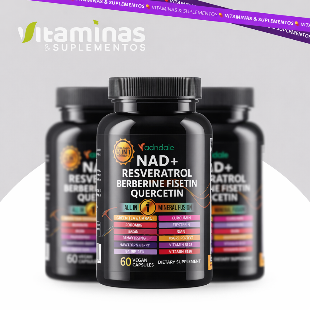 NAD+ & Resveratrol | Energía, Longevidad y Antienvejecimiento - 60 capsulas ⭐ TikTok